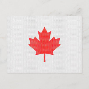 Strick Style Maple Leaf Knitter Motif Postkarte