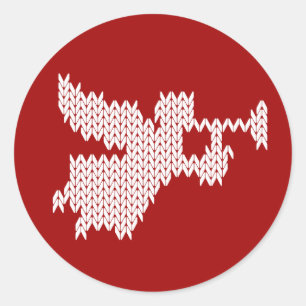 Strick Tumpet Angel Christliche Religiöse Krippe Runder Aufkleber