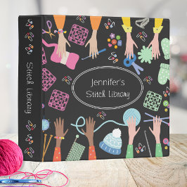 Strick- und Crochet-Stitch-Bibliotheksmuster 3,8 Cm Ordner