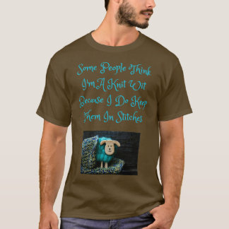 Strick Wit Behalte in Stich T-Shirt
