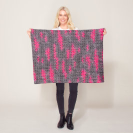 Strick Wolle Struktur mit rosa und graufarbenen Fa Fleecedecke