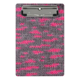 Strick Wolle Struktur mit rosa und graufarbenen Fa Mini Klemmbrett