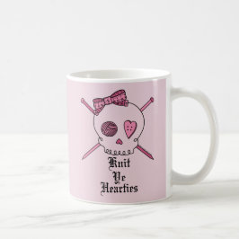 Strick YE Hearties (rosa Hintergrund) Tasse