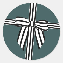 Strickbow-Aufkleber grün Runder Aufkleber