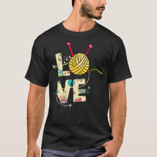 Strickdesign Strickerin Häkeln Liebe Stricken und T-Shirt