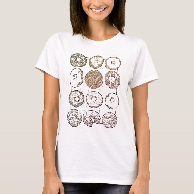 STRICKE EIN DUTZEND DONUTS Damen T-Shirt (Vorderseite)