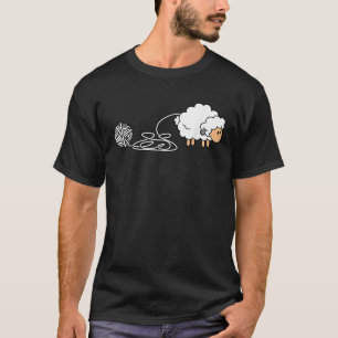Stricken Häkeln Schaf Strickerin Garn Nadel T-Shirt
