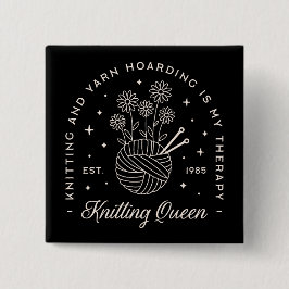 Stricken ist meine Therapie Garnhorn Button