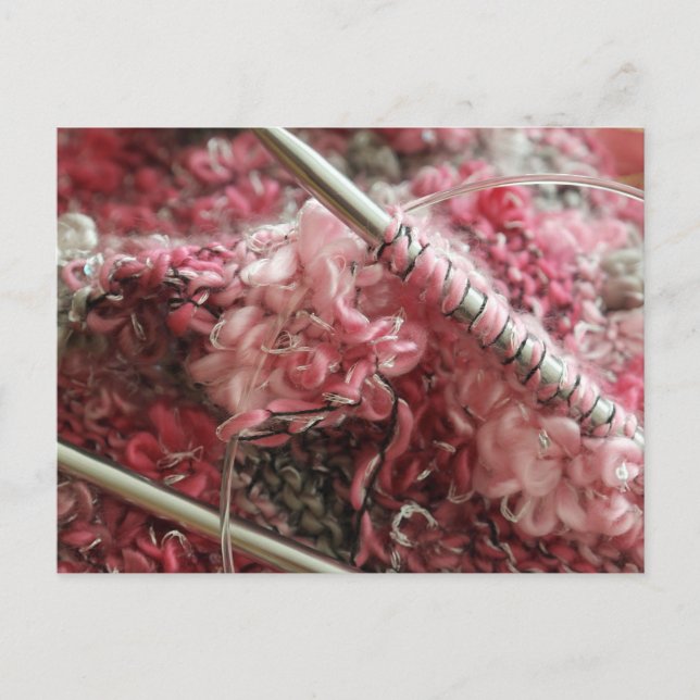 Stricken mit Wolle Postkarte (Vorderseite)
