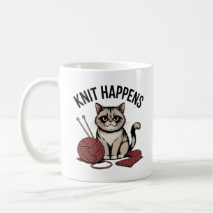 Stricken und Fertig – Lustiges Geschenk für Strick Kaffeetasse