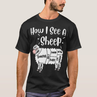 Stricken Wie ich ein Schaf sehe Garn Wolle Stricke T-Shirt