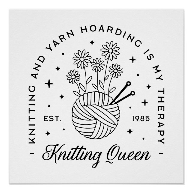 Strickende Blumengarne Ballkernästhetik Poster
