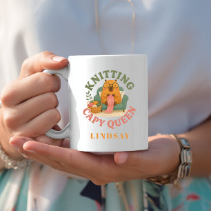 Strickende Capy-Königin - Capybara Kaffeetasse