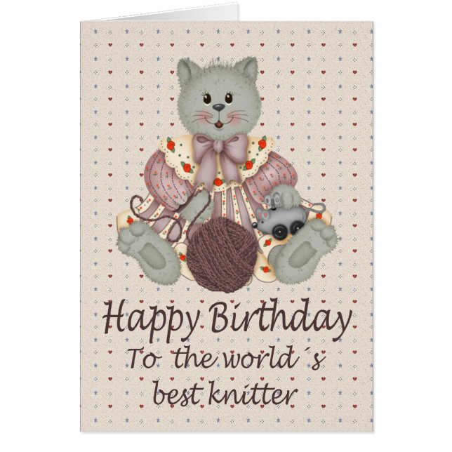 Strickende Katze (Vorne)