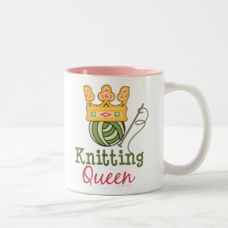 Strickende Königin-Tasse Zweifarbige Tasse