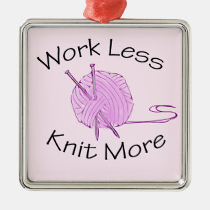Strickende Leidenschaft Ornament Aus Metall