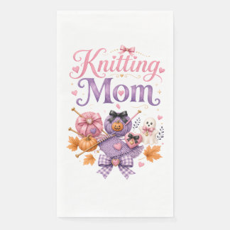 Strickende Mama Halloween-Papier-Gästetücher Serviette
