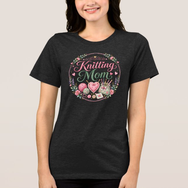 Strickende Mutter - Frauen Tri-Blend T-Shirt Shirt (Vorderseite)
