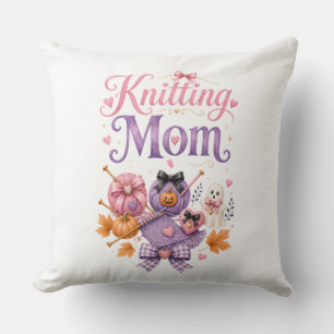 Strickende Mutter Halloween-Wurfkissen Kissen