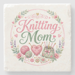 Strickende Mutter Steinuntersetzer