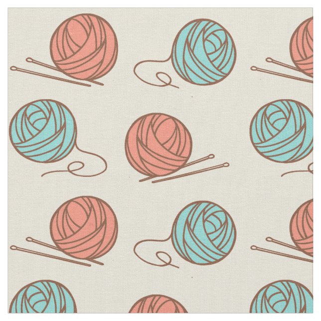 Strickende Nadeln u. Garn - Vintag Stoff (Nahaufnahme)