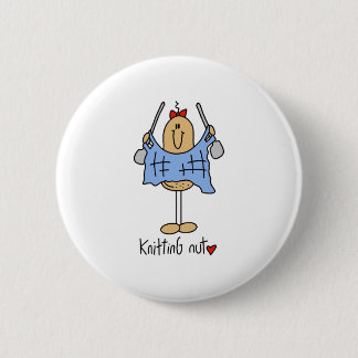 Strickende Nuss Button