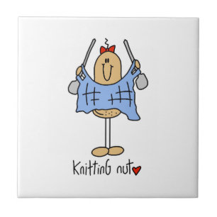 Strickende Nuss T-Shirts und Geschenke Fliese
