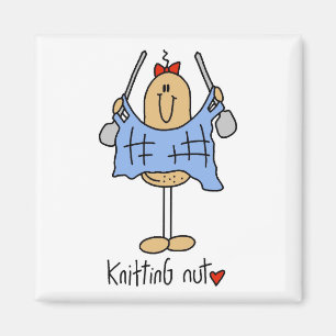 Strickende Nuss T-Shirts und Geschenke Magnet