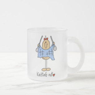 Strickende Nuss T-Shirts und Geschenke Mattglastasse