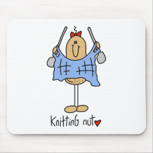 Strickende Nuss T-Shirts und Geschenke Mousepad