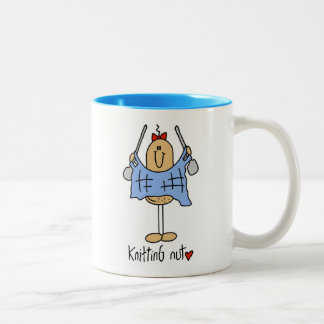 Strickende Nuss-T - Shirts und Geschenke Zweifarbige Tasse