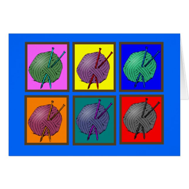 Strickende Popart Geschenke (Vorderseite (Horizontal))