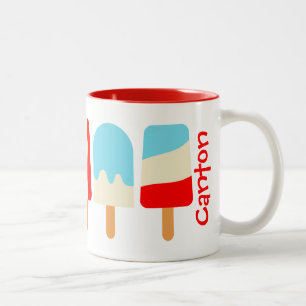 Strickende Popsicles personalisierte Mug Zweifarbige Tasse
