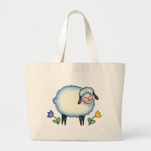 STRICKENDE SCHAF-TASCHE durch SHARON SHARPE Jumbo Stoffbeutel
