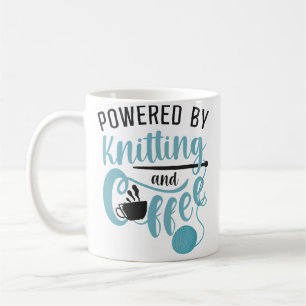 Strickende Strickerin Kaffee Angetrieben Von Stric Kaffeetasse