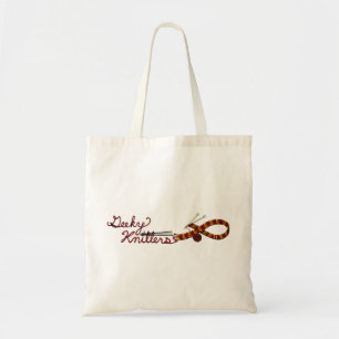 Strickende Tasche mit roter Schal-Entwurfs-Geeky
