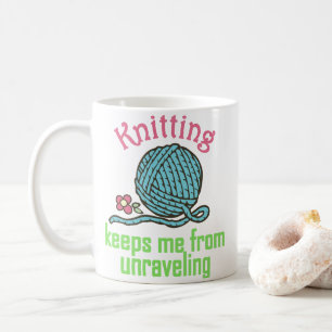 Strickende Therapie Kaffeetasse