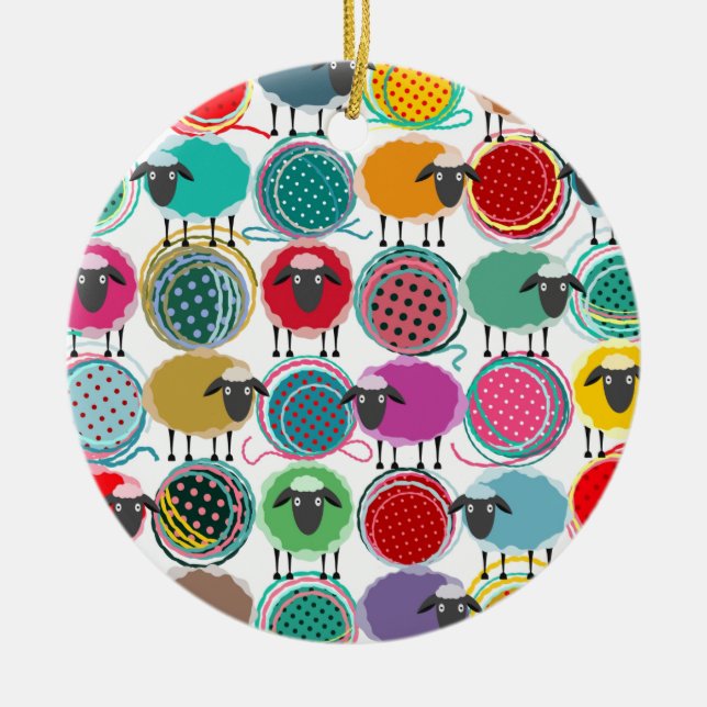 Strickende Verzierung - SRF Keramikornament (Vorne)