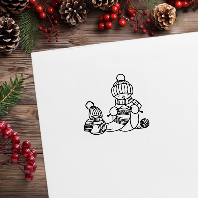 Strickender Schneemann 1x1 Gummistempel (Von Creator hochgeladen)