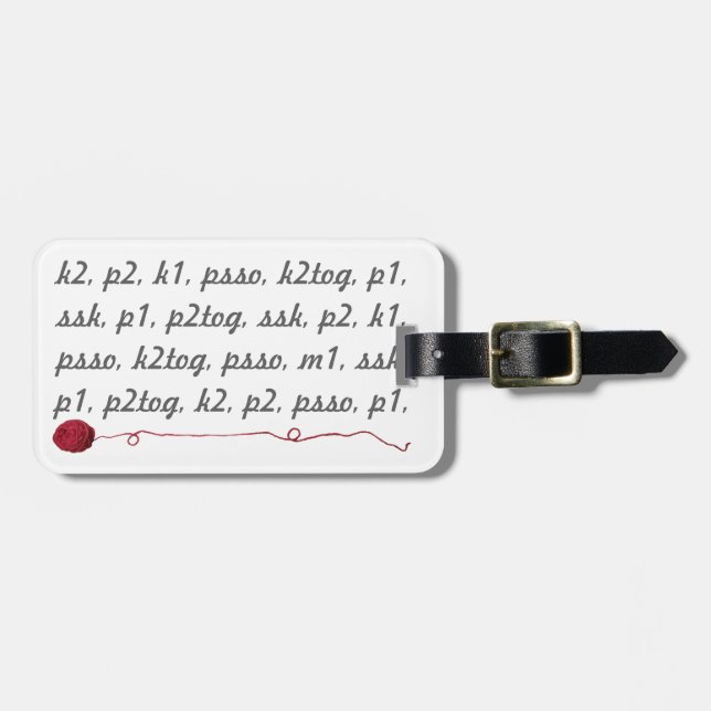 Strickendes Gepäckanhänger (Vorderseite horizontal)