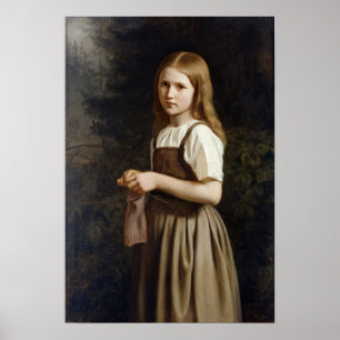 Strickendes Mädchen, 1854 Poster