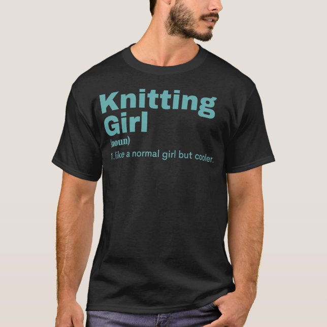 Strickendes Mädchen - Stricken T-Shirt (Vorderseite)