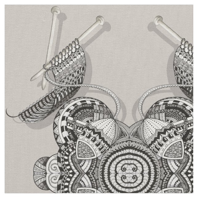 Stricker-Paradies-Gekritzel-Kunst Stoff (Nahaufnahme)