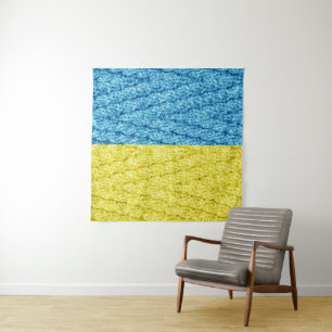 Strickflagge in der Ukraine Wandteppich