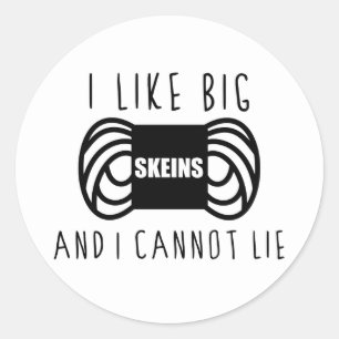 Strickgarn des lustigen Häkelarbeit-Strick-Spaße Runder Aufkleber