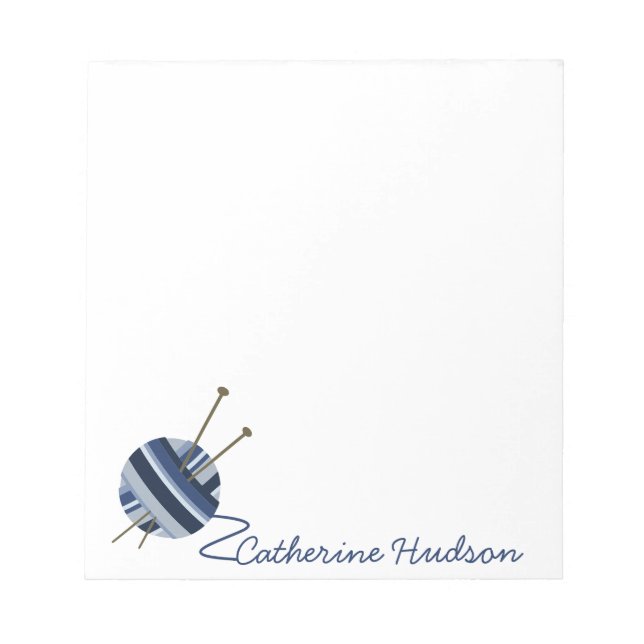 Strickgarn Personalisiert Notepad Notizblock (Vorderseite)