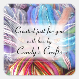 Strickhandwerk Quadratischer Aufkleber