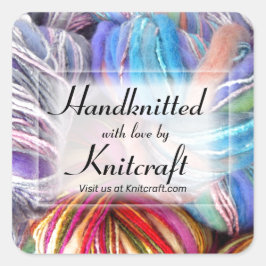 Strickhandwerk Quadratischer Aufkleber