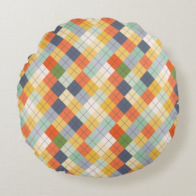 Strickjacke-Hintergrund 2 Rundes Kissen (Vorderseite)