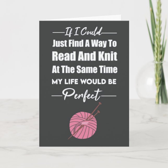 Strickkarten garnen Modernes Minimalistisches Knit Karte (Vorderseite)